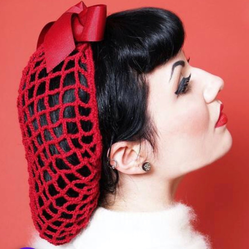 Red Pinup Retro rockabilly Vintage Hair Snood